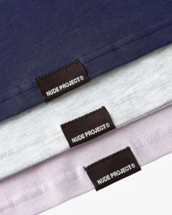 Pack De 3 Camisetas Básicas Lila/Gris/Azul Marino