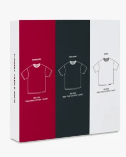 Pack De 3 Camisetas Básicas Blanca/Gris Oscuro/Granate