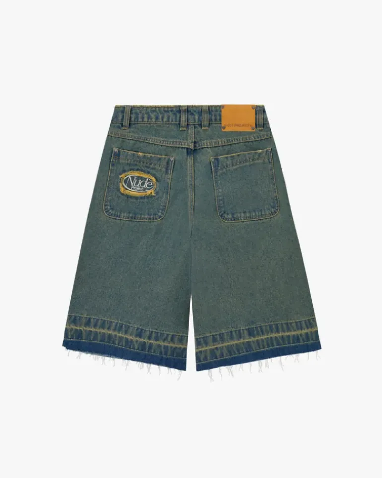 Pantalón Corto Baggy Indigo Old Denim