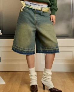 Pantalón Corto Baggy Indigo Old Denim