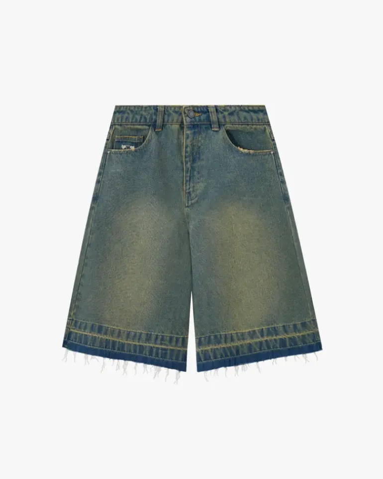 Pantalón Corto Baggy Indigo Old Denim