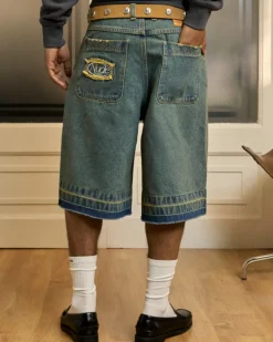 Pantalón Corto Baggy Indigo Old Denim