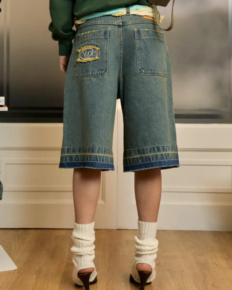 Pantalón Corto Baggy Indigo Old Denim