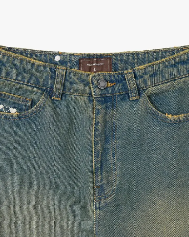 Pantalón Corto Baggy Indigo Old Denim