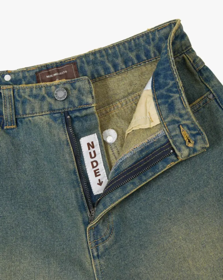 Pantalón Corto Baggy Indigo Old Denim