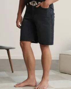 Pantalón Corto Basic Denim Negro