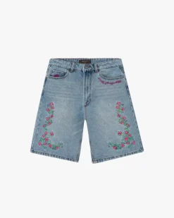 Pantalón Corto Denim Flowers