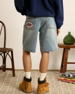 Pantalón Corto Denim Flowers