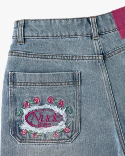 Pantalón Corto Denim Flowers