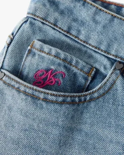 Pantalón Corto Denim Flowers