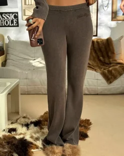 Pantalón Knit Marrón First Class