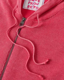 Perfect Cropped Zip-Up Hoodie Raspberry