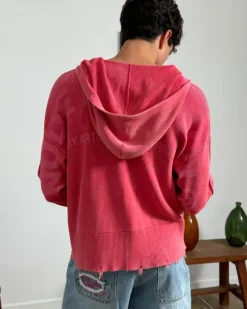 Perfect Cropped Zip-Up Hoodie Raspberry