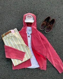 Perfect Cropped Zip-Up Hoodie Raspberry