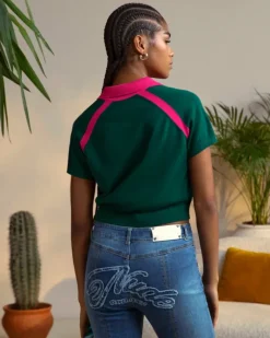 R10 Knit Polo Forest Green