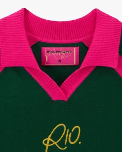 R10 Knit Polo Forest Green