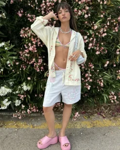 Rose Linen Shorts