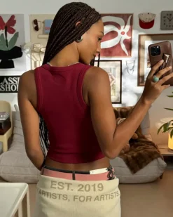 Sophisticated Pleasure Tank Top Burgundy