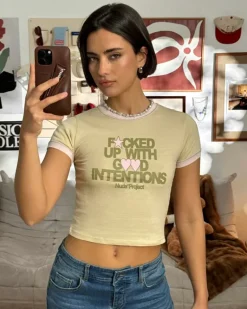 Still Fucked Up* Top Beige