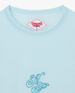 Strass Top Blue