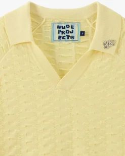 Structure Knit Polo Yellow