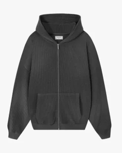 Sudadera con Cremallera Global Soon Waffle Gris Oscuro
