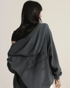 Sudadera con Cremallera Global Soon Waffle Gris Oscuro