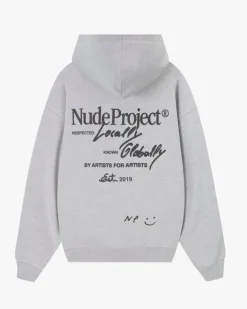 Sudadera Con Cremallera Global Soon Gris