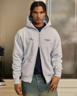 Sudadera Con Cremallera Global Soon Gris