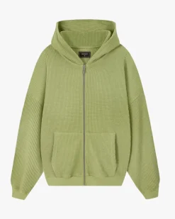 Sudadera con Cremallera Global Soon Waffle Verde