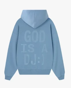 Sudadera Con Cremallera God is a DJ Azul
