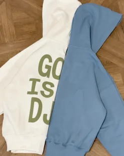 Sudadera Con Cremallera God is a DJ Azul