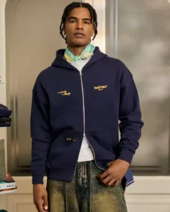 Sudadera Con Cremallera Global Soon Azul Marino