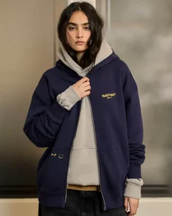 Sudadera Con Cremallera Global Soon Azul Marino
