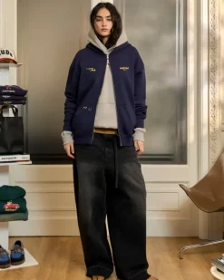 Sudadera Con Cremallera Global Soon Azul Marino