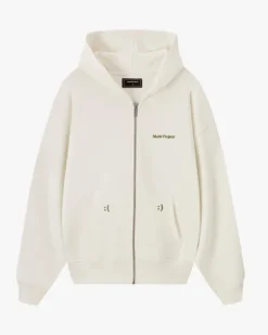 Sudadera Con Cremallera God is a DJ Blanco Crema