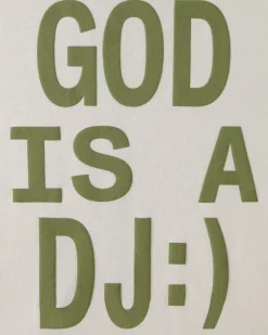 Sudadera Con Cremallera God is a DJ Blanco Crema