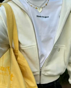 Sudadera Con Cremallera God is a DJ Blanco Crema