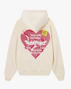 Sudadera Con Cremallera Heartbroken Blanco Crema