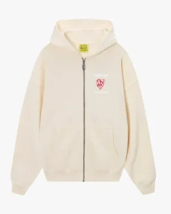 Sudadera Con Cremallera Heartbroken Blanco Crema