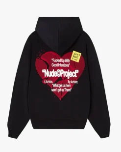 Sudadera Con Cremallera Heartbroken Negra