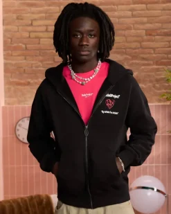 Sudadera Con Cremallera Heartbroken Negra