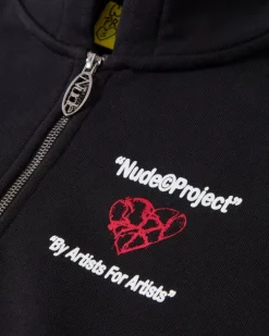 Sudadera Con Cremallera Heartbroken Negra