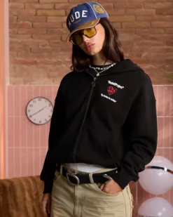 Sudadera Con Cremallera Heartbroken Negra