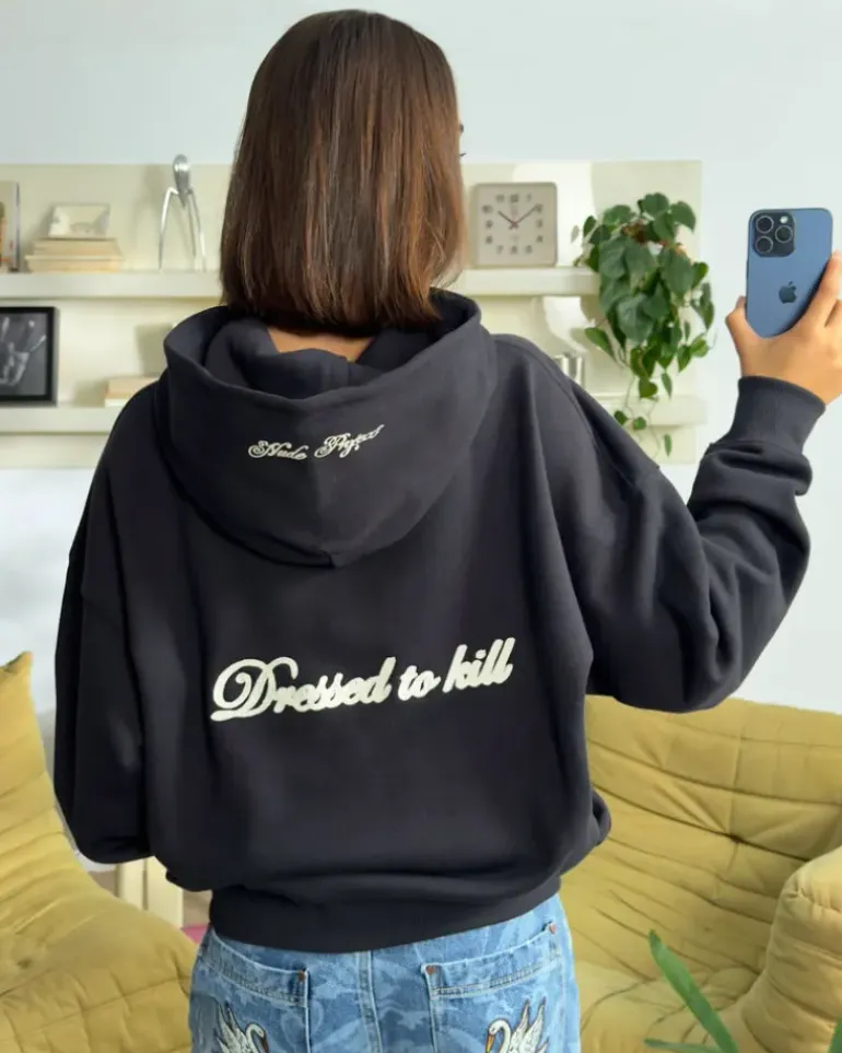 Sudadera Con Cremallera Kill Bill Negro Oscuro