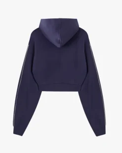 Sudadera Cropped Varsity Azul Marino