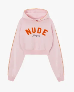 Sudadera Cropped Varsity Rosa