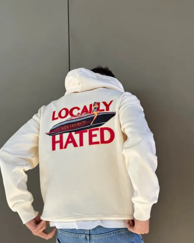 Sudadera Locally Hated Blanco Crema