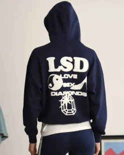 Sudadera Love SD Azul Marino Washed