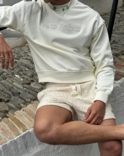 Sudadera Sin Capucha Blanco Crema